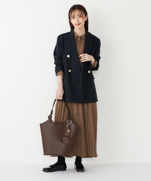 SHIPS / シップス ロング・マキシ丈ワンピース | SHIPS Colors:〈手洗い可能〉ドット プリント プリーツ シャツ ワンピース | 詳細19