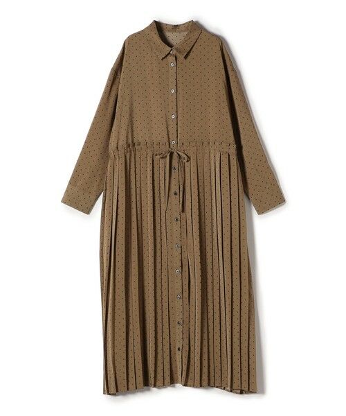 SHIPS / シップス ロング・マキシ丈ワンピース | SHIPS Colors:〈手洗い可能〉ドット プリント プリーツ シャツ ワンピース | 詳細7