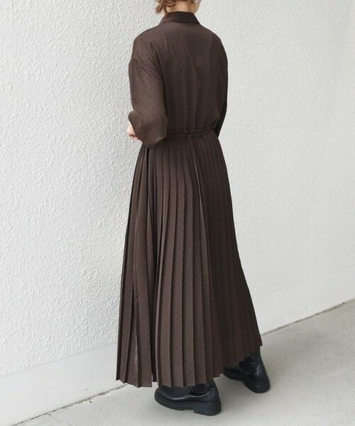 SHIPS / シップス ロング・マキシ丈ワンピース | SHIPS Colors:〈手洗い可能〉ドット プリント プリーツ シャツ ワンピース | 詳細28