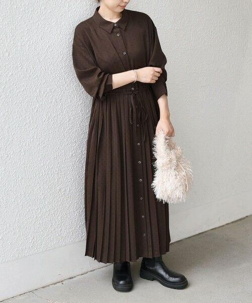 SHIPS / シップス ロング・マキシ丈ワンピース | SHIPS Colors:〈手洗い可能〉ドット プリント プリーツ シャツ ワンピース | 詳細30