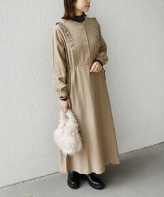 SHIPS / シップス ロング・マキシ丈ワンピース | SHIPS Colors:〈手洗い可能〉プリーツ デザイン ロングスリーブ ワンピース◇