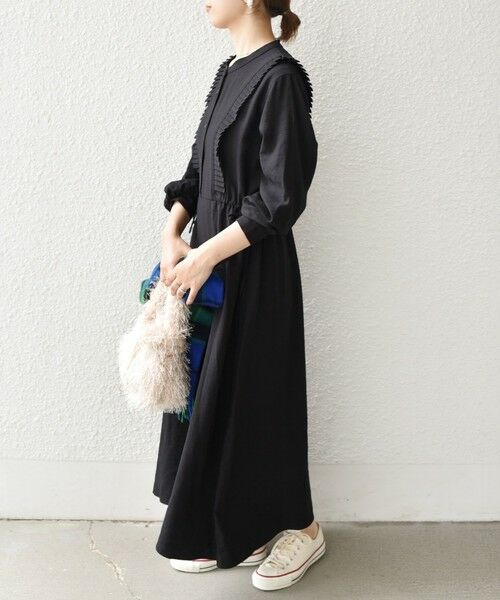SHIPS / シップス ロング・マキシ丈ワンピース | SHIPS Colors:〈手洗い可能〉プリーツ デザイン ロングスリーブ ワンピース◇ | 詳細4