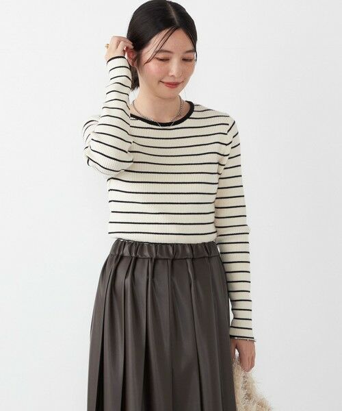 SHIPS / シップス ニット・セーター | SHIPS Colors:〈手洗い可〉ボーダー リブ クルーネック ニット◇ | 詳細9