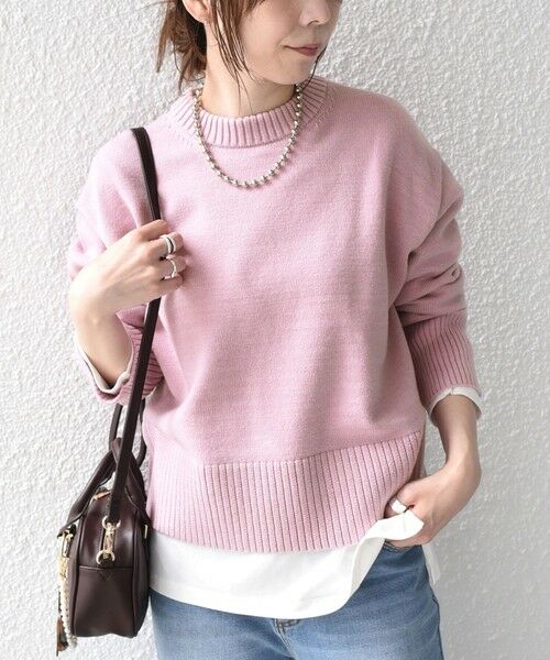 SHIPS / シップス ニット・セーター | 《新色予約》SHIPS Colors:〈手洗い可能〉フラッフィー クルーネック ニット◆（ピンク）