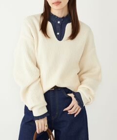 SHIPS / シップス ニット・セーター | SHIPS Colors:〈手洗い可能〉畦 スキッパー ニット◇