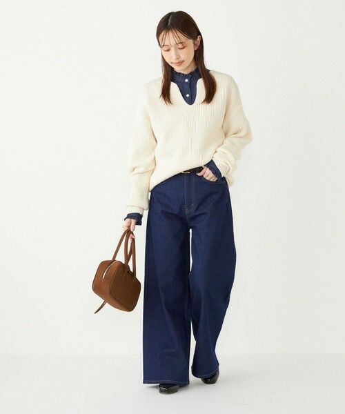 SHIPS / シップス ニット・セーター | SHIPS Colors:〈手洗い可能〉畦 スキッパー ニット◇ | 詳細8