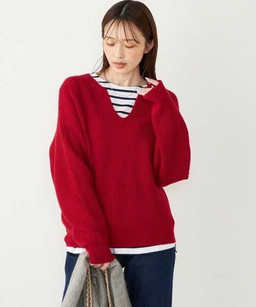 SHIPS / シップス ニット・セーター | SHIPS Colors:〈手洗い可能〉畦 スキッパー ニット◇ | 詳細17