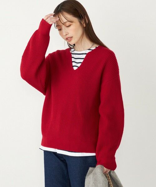 SHIPS / シップス ニット・セーター | SHIPS Colors:〈手洗い可能〉畦 スキッパー ニット◇ | 詳細18