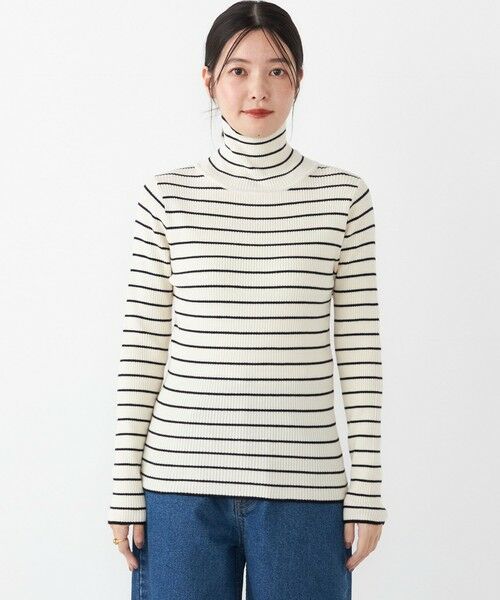 SHIPS / シップス ニット・セーター | SHIPS Colors:〈手洗い可能〉ボーダー リブ タートルネック ニット◇ | 詳細3