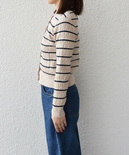 SHIPS / シップス カーディガン・ボレロ | 《一部追加・新色予約》SHIPS Colors:〈手洗い可能〉ミニケーブル カーディガン◆ | 詳細10