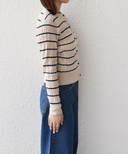 SHIPS / シップス カーディガン・ボレロ | 《一部追加・新色予約》SHIPS Colors:〈手洗い可能〉ミニケーブル カーディガン◆ | 詳細12