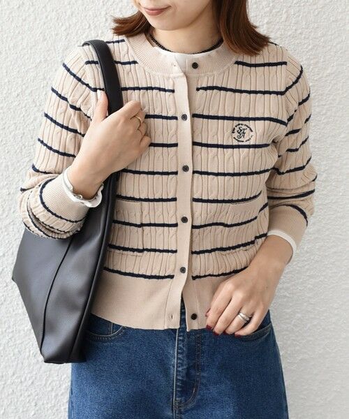 SHIPS / シップス カーディガン・ボレロ | 《一部追加・新色予約》SHIPS Colors:〈手洗い可能〉ミニケーブル カーディガン◆ | 詳細14