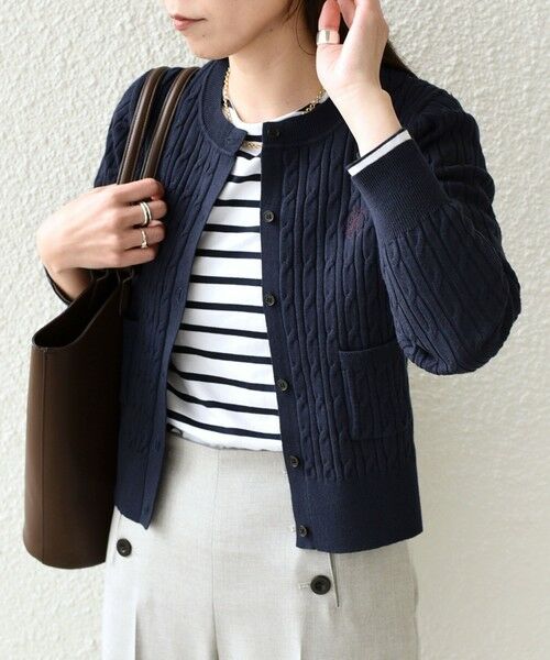 SHIPS / シップス カーディガン・ボレロ | 《一部追加・新色予約》SHIPS Colors:〈手洗い可能〉ミニケーブル カーディガン◆ | 詳細29