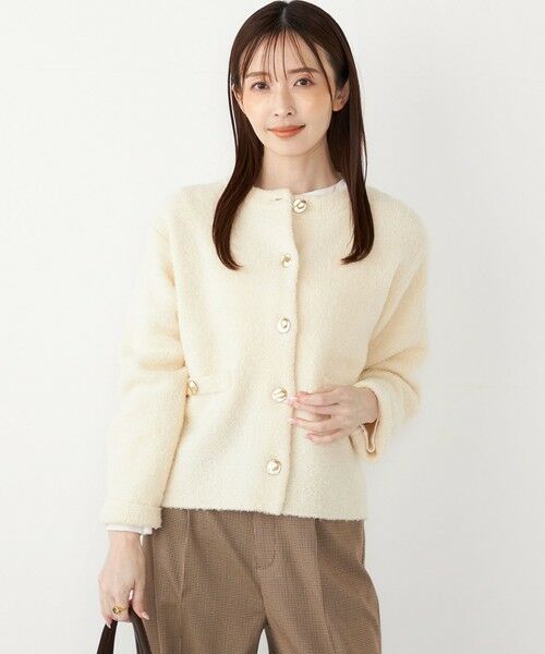 SHIPS / シップス カーディガン・ボレロ | SHIPS Colors:〈手洗い可能〉ブークレ ニット ジャケット | 詳細9