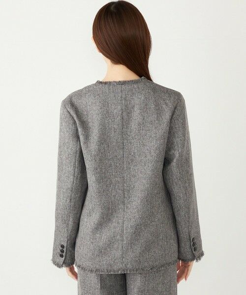 SHIPS / シップス ノーカラージャケット | SHIPS Colors:フリンジ ヘリンボーン ジャケット | 詳細5