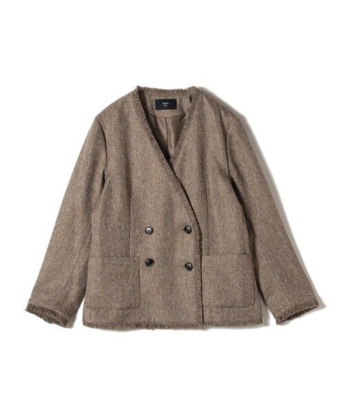 SHIPS / シップス ノーカラージャケット | SHIPS Colors:フリンジ ヘリンボーン ジャケット | 詳細13