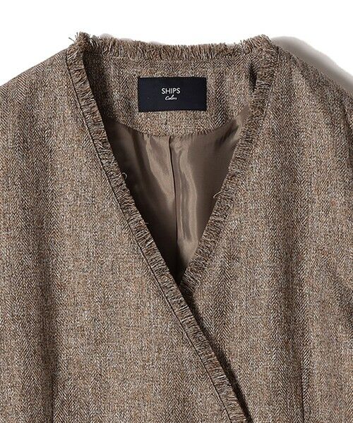 SHIPS / シップス ノーカラージャケット | SHIPS Colors:フリンジ ヘリンボーン ジャケット | 詳細17