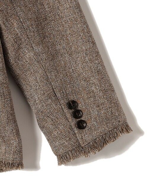 SHIPS / シップス ノーカラージャケット | SHIPS Colors:フリンジ ヘリンボーン ジャケット | 詳細18