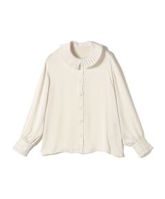 SHIPS / シップス シャツ・ブラウス | 〈手洗い可能〉ヴィンテージ サテン 襟 プリーツ ブラウス