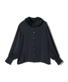 SHIPS / シップス シャツ・ブラウス | 〈手洗い可能〉ヴィンテージ サテン 襟 プリーツ ブラウス