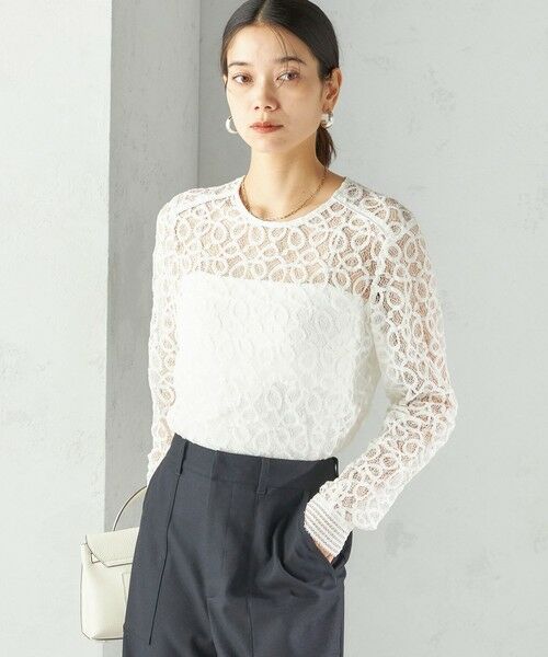 SHIPS / シップス シャツ・ブラウス | 〈手洗い可能〉トゥワール コード レース ブラウス(ホワイト) | 詳細14