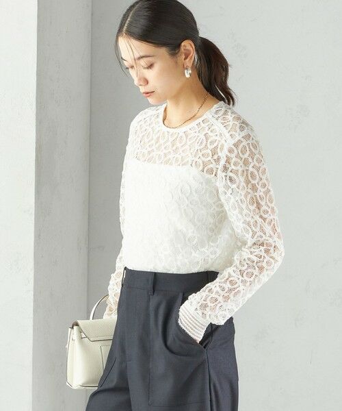 SHIPS / シップス シャツ・ブラウス | 〈手洗い可能〉トゥワール コード レース ブラウス(ホワイト) | 詳細15