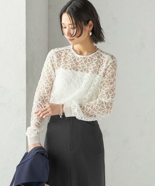 SHIPS / シップス シャツ・ブラウス | 〈手洗い可能〉トゥワール コード レース ブラウス(ホワイト) | 詳細5