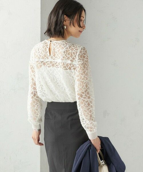 SHIPS / シップス シャツ・ブラウス | 〈手洗い可能〉トゥワール コード レース ブラウス(ホワイト) | 詳細7