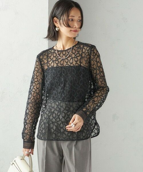 SHIPS / シップス シャツ・ブラウス | トゥワール コード レース ブラウス（ブラック） | 詳細5