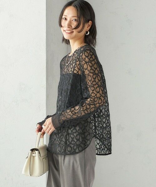 SHIPS / シップス シャツ・ブラウス | トゥワール コード レース ブラウス（ブラック） | 詳細6