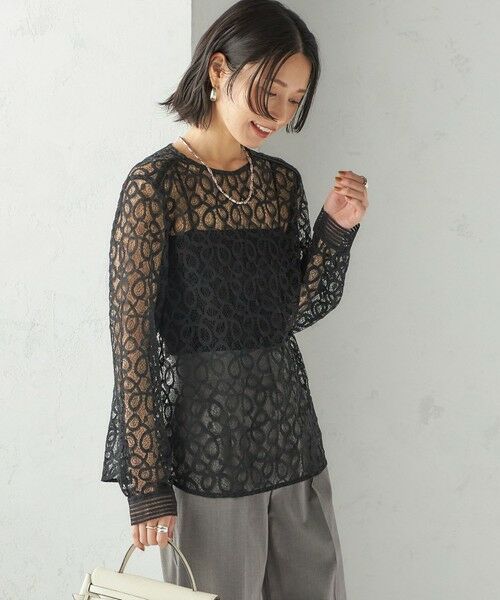 SHIPS / シップス シャツ・ブラウス | トゥワール コード レース ブラウス（ブラック） | 詳細8