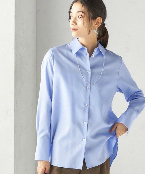 SHIPS / シップス シャツ・ブラウス | 〈手洗い可能〉スーピマ コットン サテン シャツ(ライトブルー)