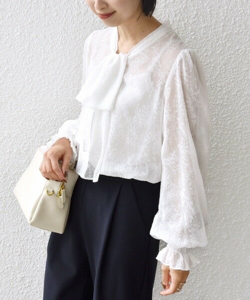 SHIPS / シップス シャツ・ブラウス | 【SHIPS別注】troisiemeCHACO: 〈手洗い可能〉2WAY シアー タイ ブラウス（セレモニー対応可） | 詳細6