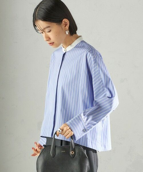 SHIPS / シップス シャツ・ブラウス | 〈手洗い可能〉コットン ポリエステル ストライプ ドルマン 長袖 シャツ | 詳細20