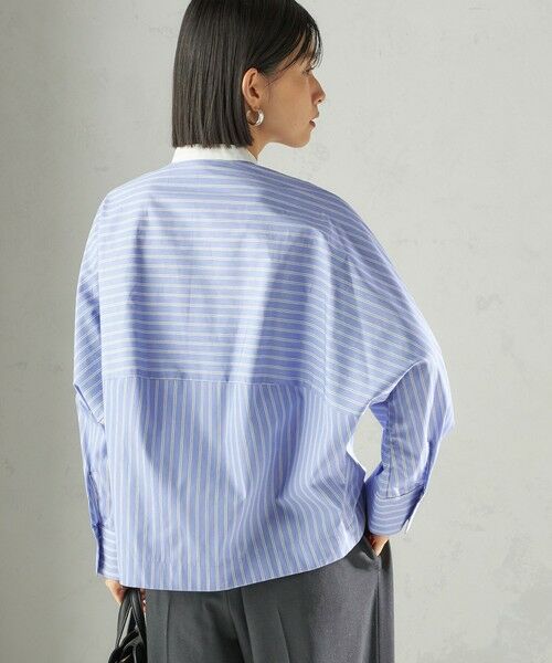 SHIPS / シップス シャツ・ブラウス | 〈手洗い可能〉コットン ポリエステル ストライプ ドルマン 長袖 シャツ | 詳細21