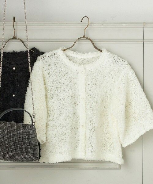 SHIPS / シップス シャツ・ブラウス | little black:〈手洗い可能〉パール 釦 フリル チュール 半袖 ブラウス | 詳細1