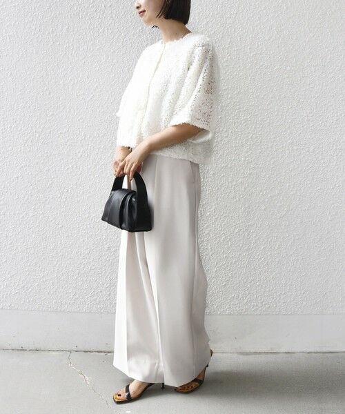 SHIPS / シップス シャツ・ブラウス | little black:〈手洗い可能〉パール 釦 フリル チュール 半袖 ブラウス | 詳細3