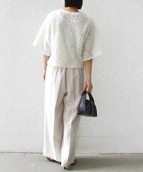 SHIPS / シップス シャツ・ブラウス | little black:〈手洗い可能〉パール 釦 フリル チュール 半袖 ブラウス | 詳細4