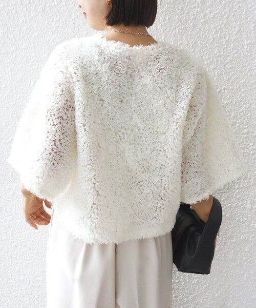 SHIPS / シップス シャツ・ブラウス | little black:〈手洗い可能〉パール 釦 フリル チュール 半袖 ブラウス | 詳細8