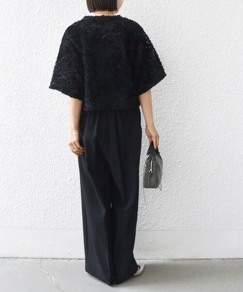 SHIPS / シップス シャツ・ブラウス | little black:〈手洗い可能〉パール 釦 フリル チュール 半袖 ブラウス | 詳細14