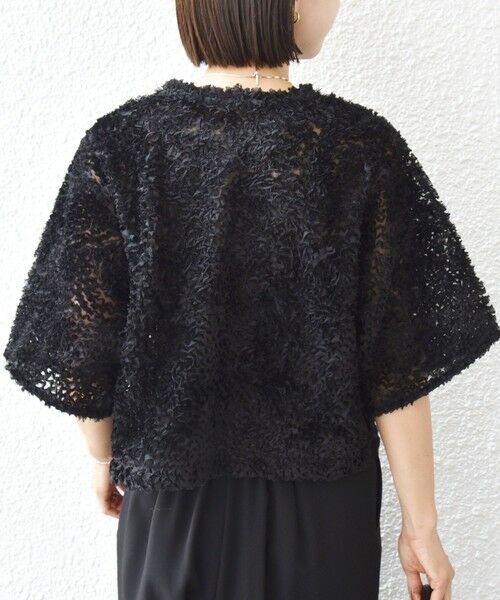 SHIPS / シップス シャツ・ブラウス | little black:〈手洗い可能〉パール 釦 フリル チュール 半袖 ブラウス | 詳細18