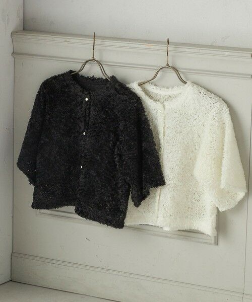 SHIPS / シップス シャツ・ブラウス | little black:〈手洗い可能〉パール 釦 フリル チュール 半袖 ブラウス | 詳細20