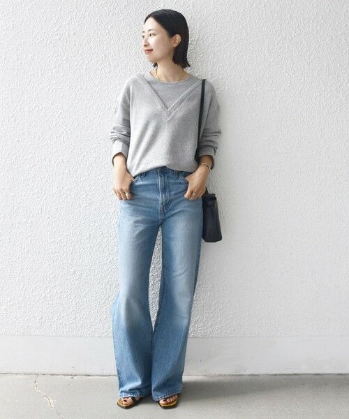 SHIPS / シップス スウェット | 〈手洗い可能〉レイヤード デザイン ラメ メランジ 裏毛 プルオーバー | 詳細1