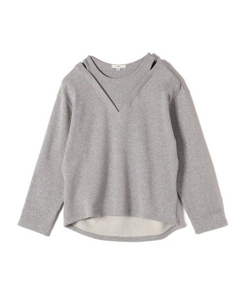 SHIPS / シップス スウェット | 〈手洗い可能〉レイヤード デザイン ラメ メランジ 裏毛 プルオーバー | 詳細10