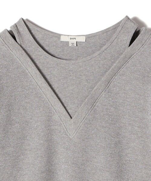 SHIPS / シップス スウェット | 〈手洗い可能〉レイヤード デザイン ラメ メランジ 裏毛 プルオーバー | 詳細12