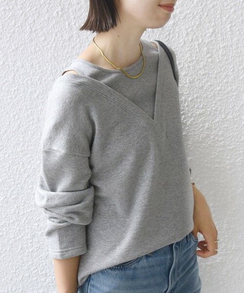 SHIPS / シップス スウェット | 〈手洗い可能〉レイヤード デザイン ラメ メランジ 裏毛 プルオーバー | 詳細8