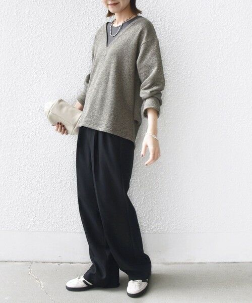 SHIPS / シップス スウェット | 〈手洗い可能〉レイヤード デザイン ラメ メランジ 裏毛 プルオーバー | 詳細16