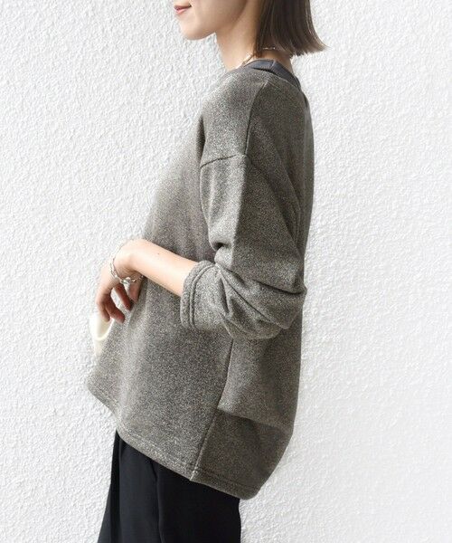 SHIPS / シップス スウェット | 〈手洗い可能〉レイヤード デザイン ラメ メランジ 裏毛 プルオーバー | 詳細19