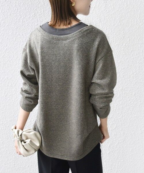 SHIPS / シップス スウェット | 〈手洗い可能〉レイヤード デザイン ラメ メランジ 裏毛 プルオーバー | 詳細21