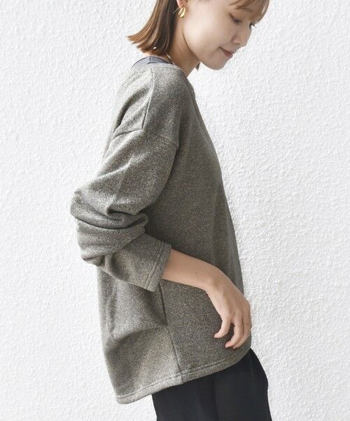 SHIPS / シップス スウェット | 〈手洗い可能〉レイヤード デザイン ラメ メランジ 裏毛 プルオーバー | 詳細22